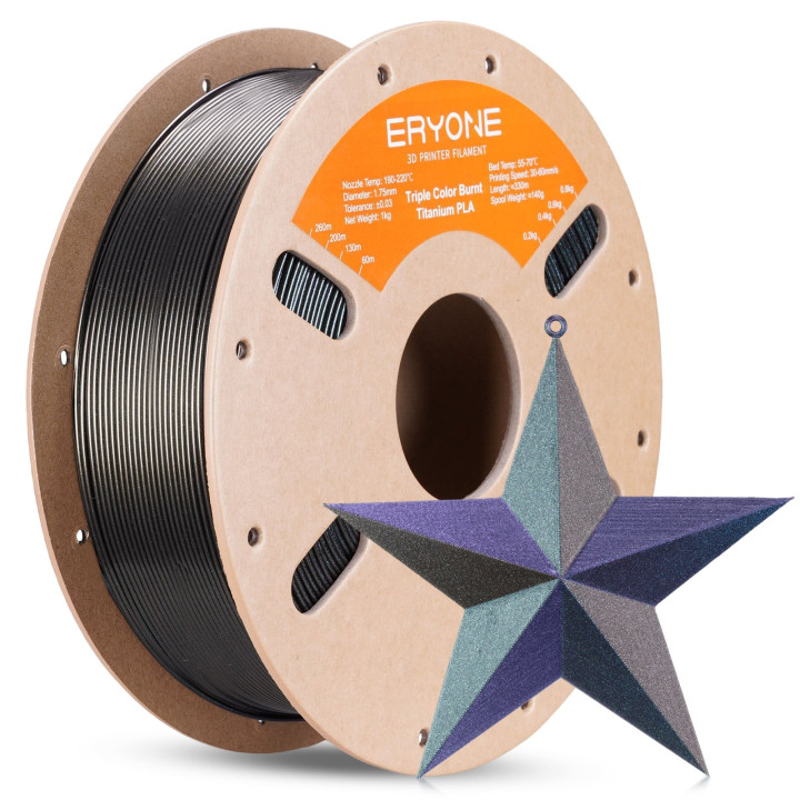 Filament PLA Triple Titane Brûlé Eryone 1,75 mm ±0,03 mm (1 kg)