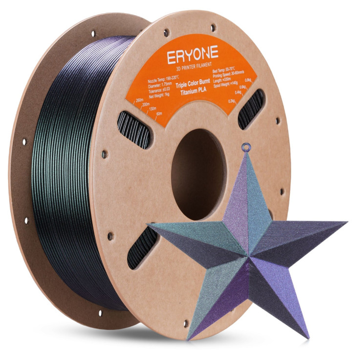 Filament PLA Triple Titane Brûlé Eryone 1,75 mm ±0,03 mm (1 kg)