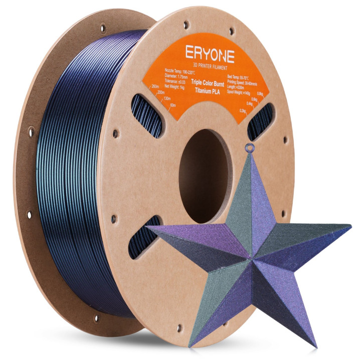 Filament PLA Triple Titane Brûlé Eryone 1,75 mm ±0,03 mm (1 kg)