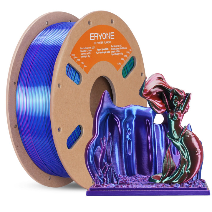 Filament PLA Haute Vitesse Quadruple Soie Eryone 1,75 mm (1 kg)