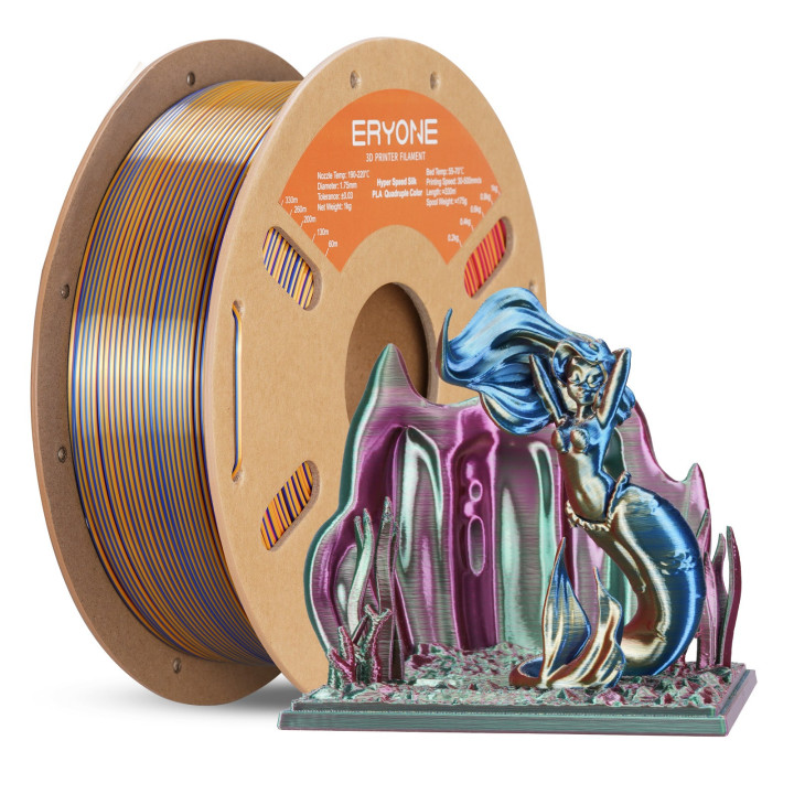 Filament PLA Haute Vitesse Quadruple Soie Eryone 1,75 mm (1 kg)