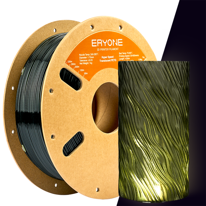 Filament PETG Haute Vitesse Translucide Eryone 1,75 mm (1 kg)