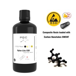 Poc Lab - Résine UV Nylon-Like ESD - Noir - 0,5 kg | Espace Maker