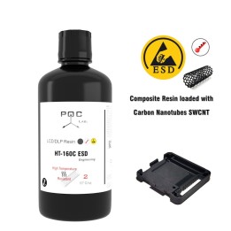 Poc Lab - Résine UV HT-160C ESD - Noir - 0,5 kg | Espace Maker