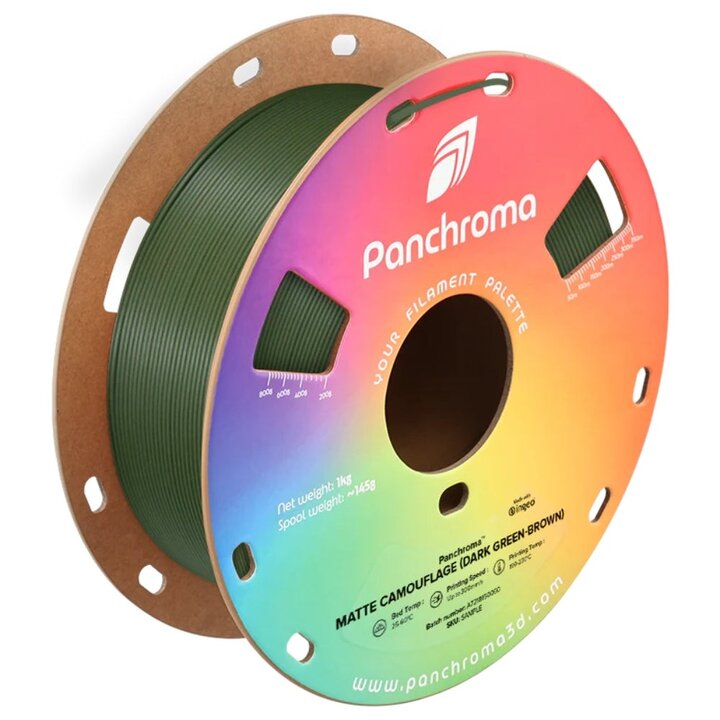 Panchroma Dual PLA - Mat Camouflage Noir Vert Marron - 1,75 mm - 