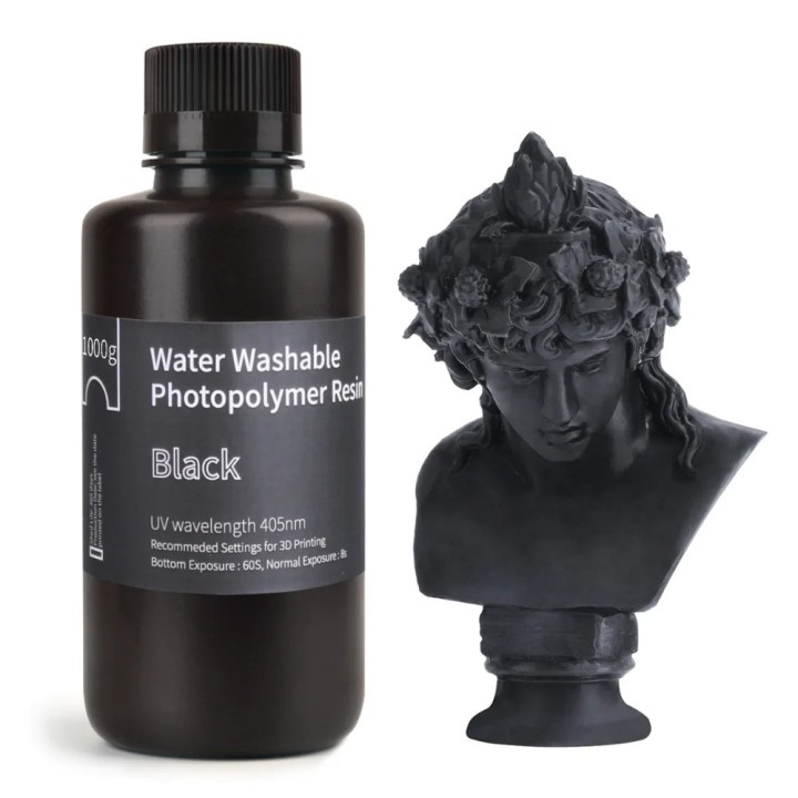 ELEGOO - Résine Water Washable - Noir (Black) - 1 kg | Espace Maker