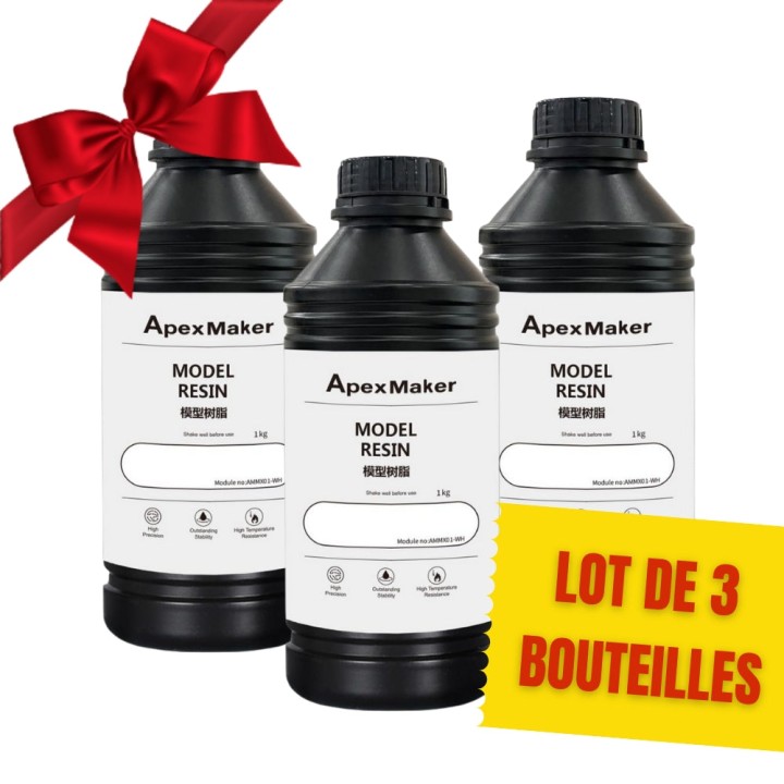 Pack ApexMaker - 3x Résine Standard (Model Resin) - Blanc (White) - 1 