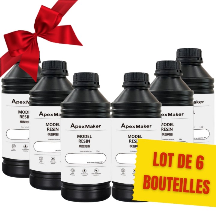 Pack ApexMaker - 6x Résine Standard (Model Resin) - Blanc (White) - 1 