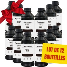 Pack ApexMaker - 12x Résine Standard (Model Resin) - Noir (Black) - 1 