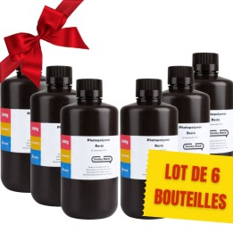 Pack ELEGOO - 6x Résine UV ABS-Like - Noir (Smoky Black) - 1 kg | Espa