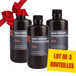 Pack ELEGOO - 3x Résine Water Washable - Rouge (Red) - 1 kg | Espace M