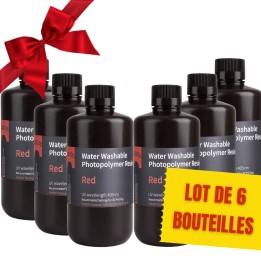 Pack ELEGOO - 6x Résine Water Washable - Rouge (Red) - 1 kg | Espace M