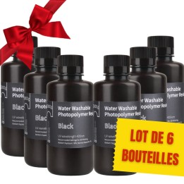 Pack ELEGOO - 6x Résine Water Washable - Noir (Black) - 1 kg | Espace 