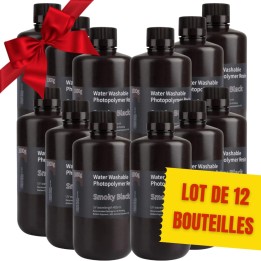 Pack ELEGOO - 12x Résine Water Washable - Noir Transparent (Smoky Blac