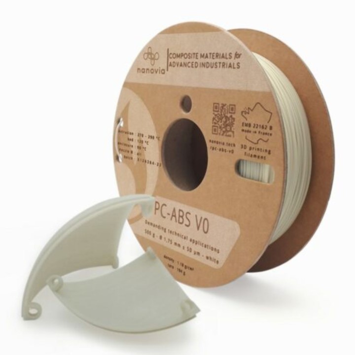 Nanovia - PC-ABS V0 (non inflammable) - Blanc - 1,75 mm - 500 g | Espa