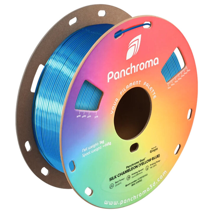 Panchroma PLA Dual Silk - Caméléon Jaune-Bleu - 1.75 mm - 1 kg | 