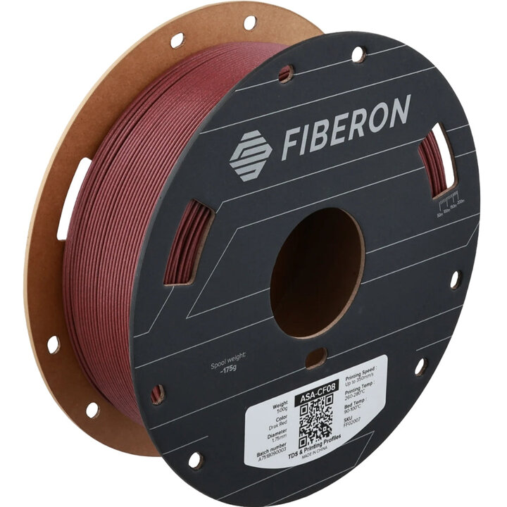 Polymaker - Fiberon - ASA-CF08 Rouge Foncé - 1.75 mm - 500g | Mai