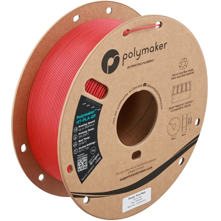 Polymaker - HT-PLA-GF - Rouge Outil Electrique (Power Tool Red) -