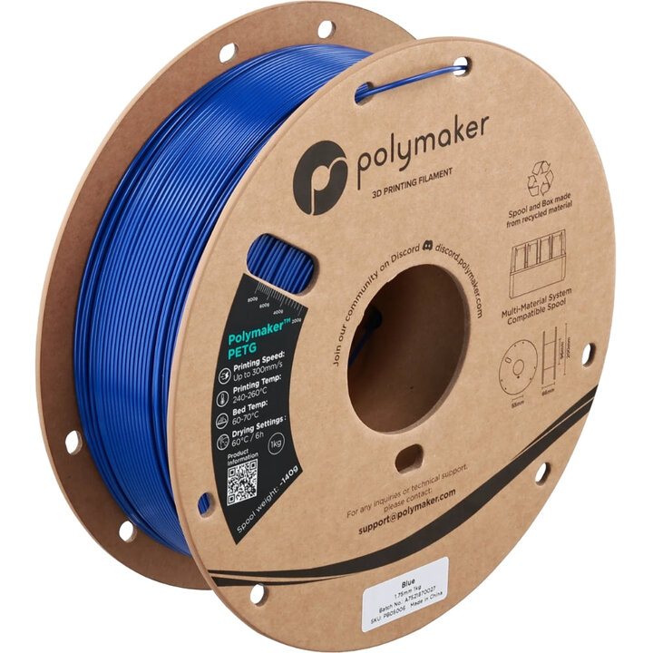 Polymaker - PETG - Bleu - 1.75 mm - 1 kg | Maison Drabiec