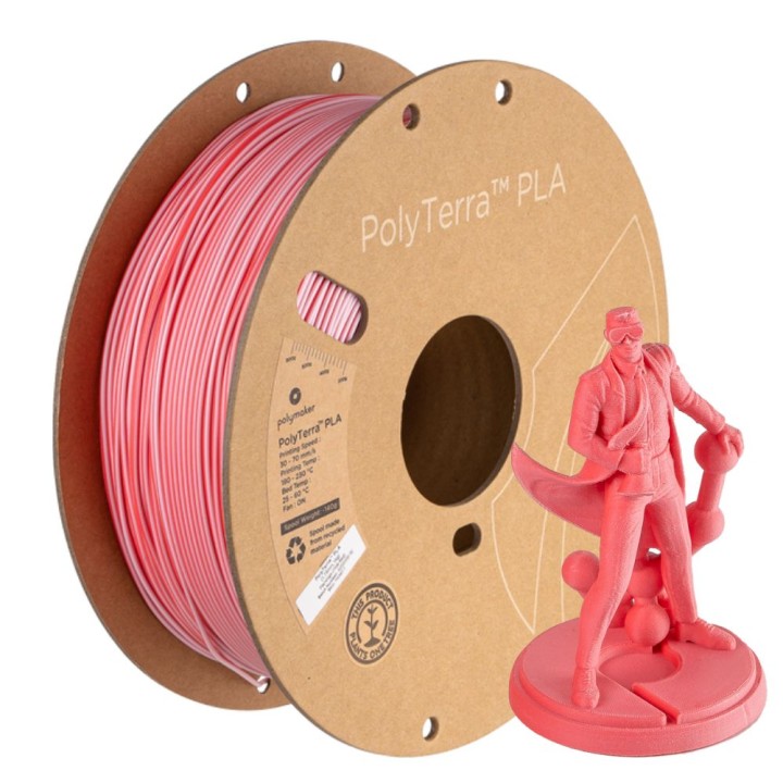 Polymaker - PolyTerra Dual PLA - Flamingo - Rose/Rouge (Pink/Red) - 1,