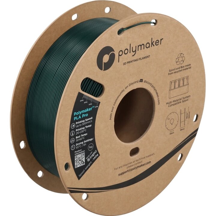 Polymaker - PLA Pro - Bleu-Vert - 1,75 mm - 1 kg | Maison Drabiec