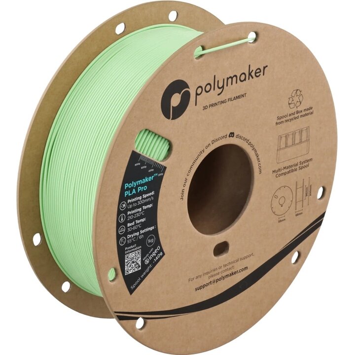 Polymaker - PLA Pro - Vert Clair - 1,75 mm - 1 kg | Maison Drabie