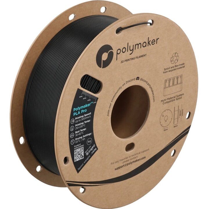 Polymaker - PLA Pro Haute Vitesse - Noir - 1,75 mm - 1 kg | Maiso