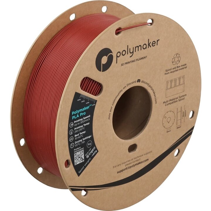 Polymaker - PLA Pro Metallic - Rouge Foncé - 1,75 mm - 1 kg | Mai