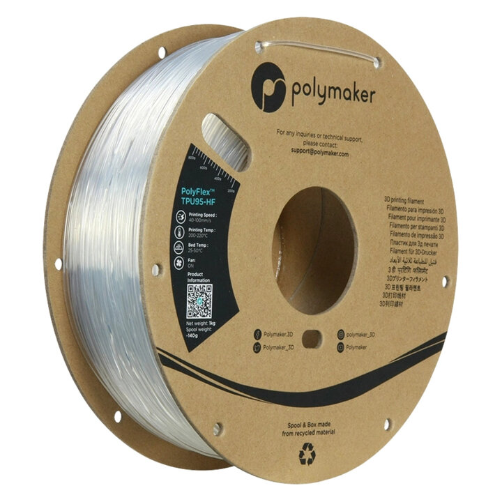 Polymaker - PolyFlex (TPU 95-HF) - Transparent - 1,75 mm - 1 kg |