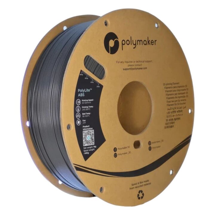 Polymaker - PolyLite ABS - Gris Foncé - 1,75 mm - 1 kg | Maison D