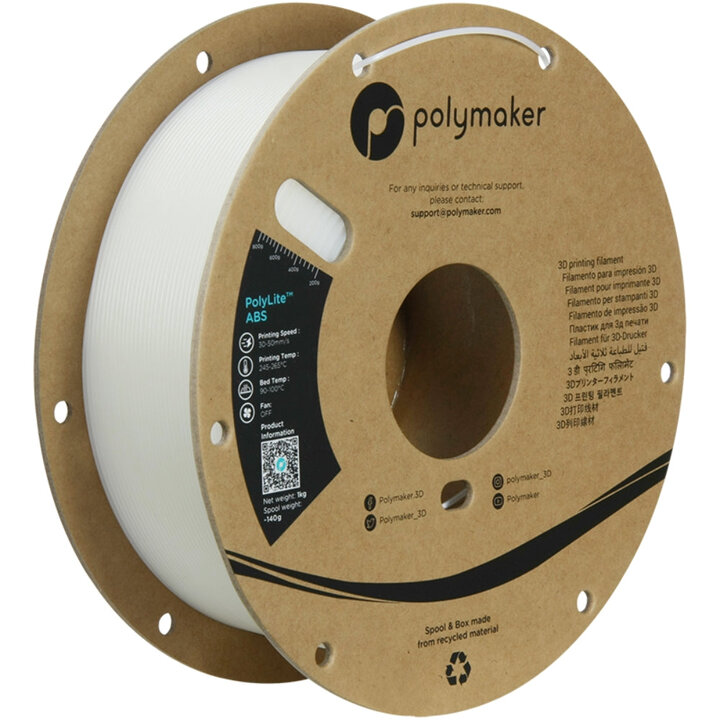 Polymaker - PolyLite ABS - Naturel - 1,75 mm - 1 kg | Maison Drab