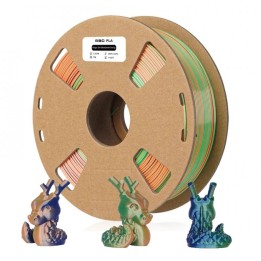 R3D - PLA Magic Silk Tricolore - Bleu/Vert/Orange (BlueGreenOrange) - 