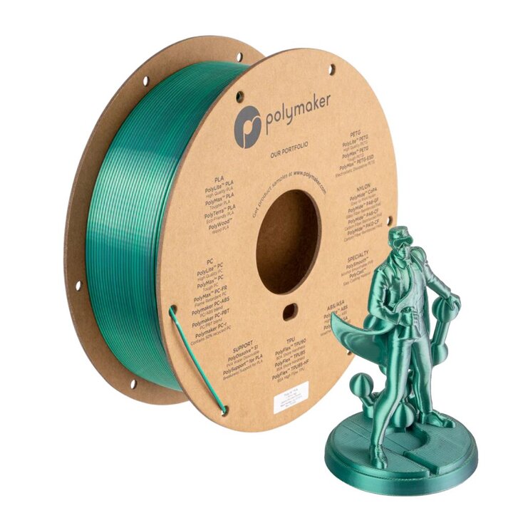 Polymaker - PolyLite Dual Silk PLA - Jadéite - 1,75 mm - 1 kg | M