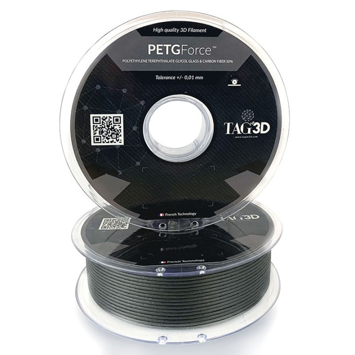 Tag3D - PETGForce 20GF/10CF - Noir Black (Neutre) - 1.75 mm - 1 kg | E