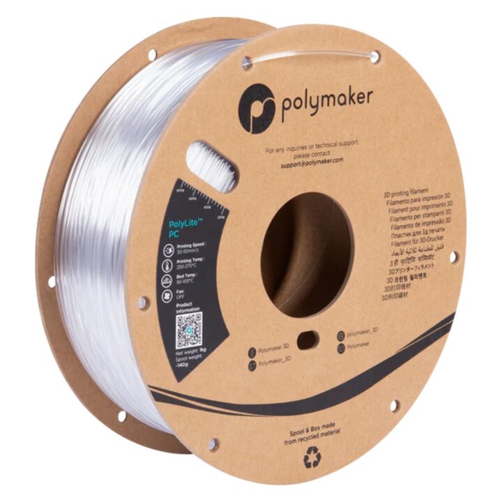 Polymaker - PolyLite PC - Transparent - 1,75 mm - 1 kg | Maison D