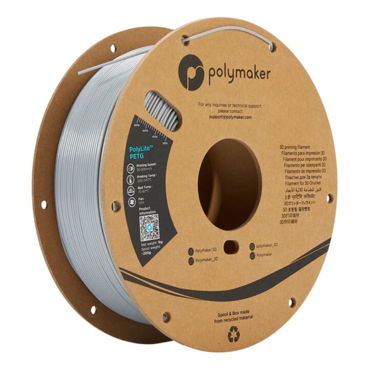 Polymaker - PolyLite PETG - Gris - 1,75 mm - 1 kg | Maison Drabie