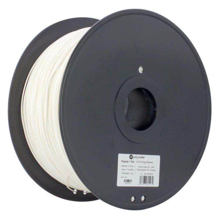 Polymaker - PolyLite PLA - Blanc - 1,75 mm - 3 kg | Maison Drabie