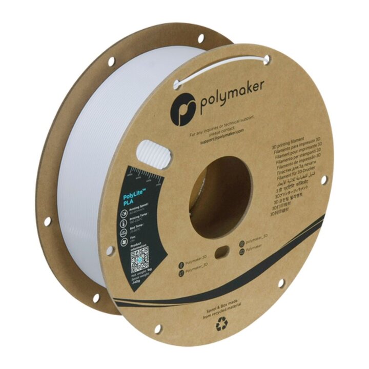 Polymaker - PolyLite PLA - Blanc Froid - 1,75 mm - 1 kg | Maison 