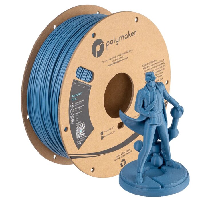 Polymaker - PolyLite PLA - Bleu Pierre - 1,75 mm - 1 kg | Maison 