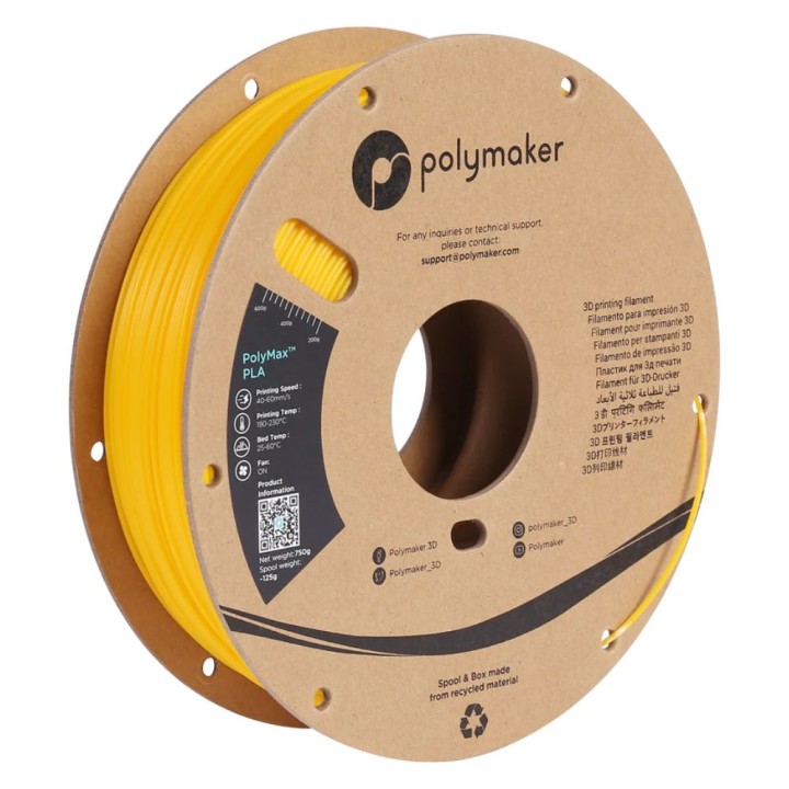 Polymaker - PolyMax Tough PLA - Jaune (Yellow) - 1,75 mm - 750 g | Esp