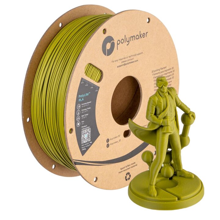 Polymaker - PolyLite PLA - Vert Olive - 1,75 mm - 1 kg | Maison D