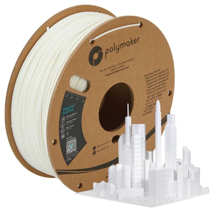 Polymaker - PolyLite PLA Pro - Blanc - 1,75 mm - 1 kg | Maison Dr
