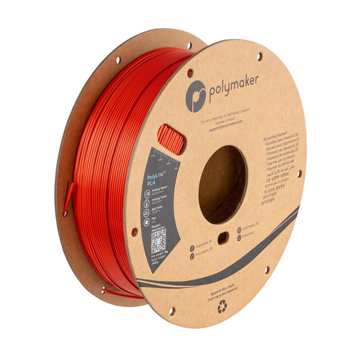 Polymaker - PolyLite Silk PLA - Rouge - 1,75 mm - 1 kg | Maison D