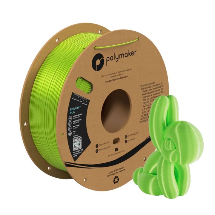 Polymaker - PolyLite Silk PLA - Vert Lime - 1,75 mm - 1 kg | Mais