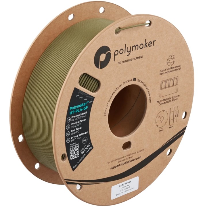Polymaker - HT-PLA-GF - Vert Armée (Army Green) - 1,75 mm - 1 kg | Esp
