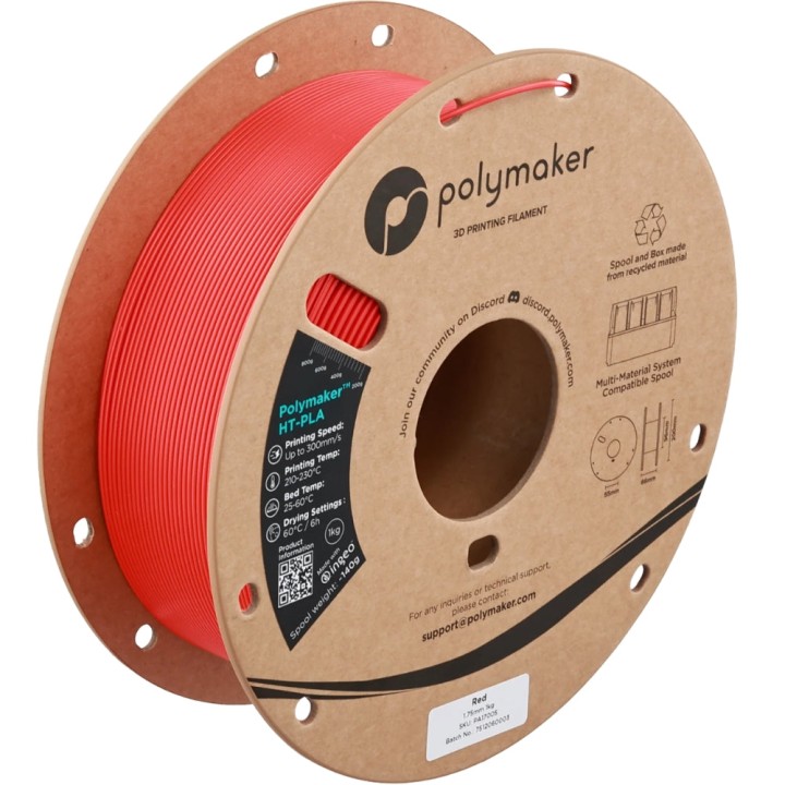 Polymaker - HT-PLA - Rouge (Red) - 1,75 mm - 1 kg | Espace Maker