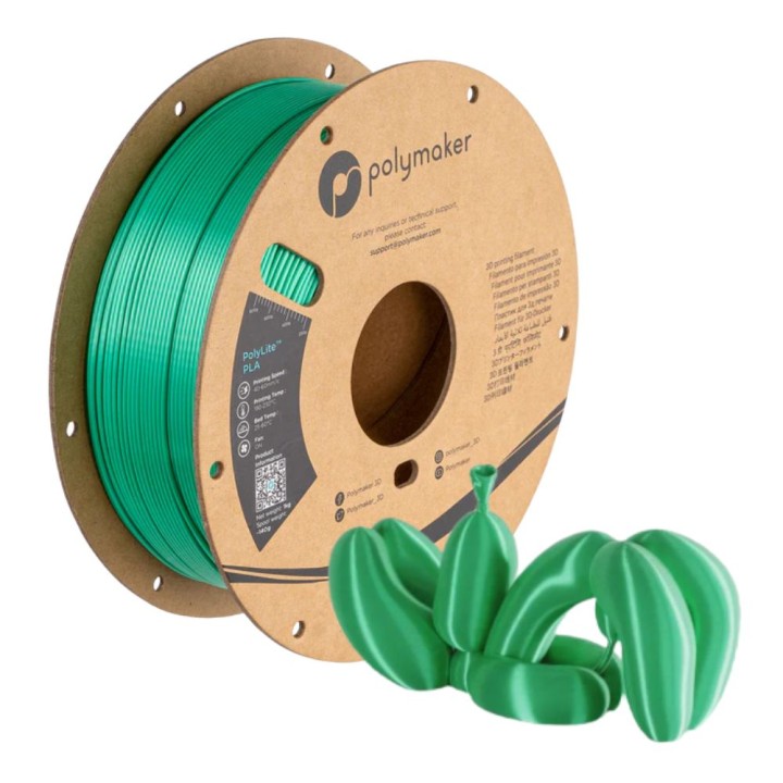 Polymaker - PolyLite Silk PLA - Vert (Green) - 1,75 mm - 1 kg | Espace