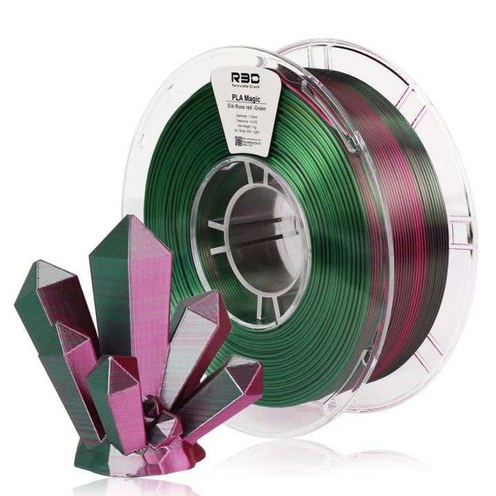 R3D - PLA Magic Silk - Magenta & Vert (Rose Red-Green) - 1,75 mm - 1 k