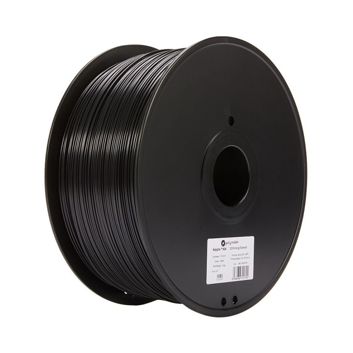 Polymaker - PolyLite ASA - Noir (Black) - 1.75 mm - 3 kg | Espace Make