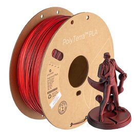 Polymaker - PolyTerra Dual PLA - Shadow Red - Rouge/Noir - 1,75 m